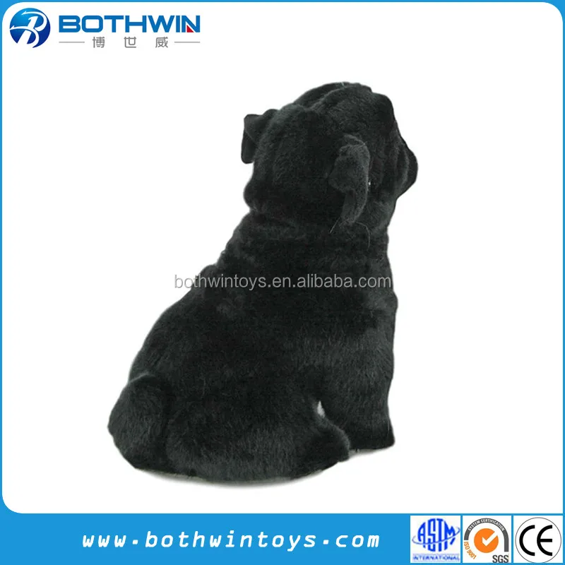 stuffed black pug dog