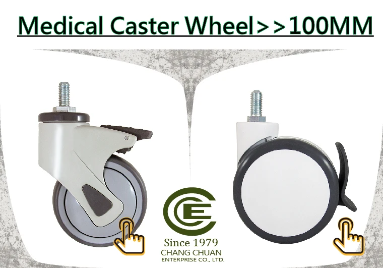 Cce Caster 4 Inch Pu Locking Bed Twin Wheel Medical Castor Buy High