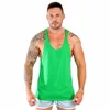 Gym Stringer Vest Muscle Tank Top Singlet Green Color