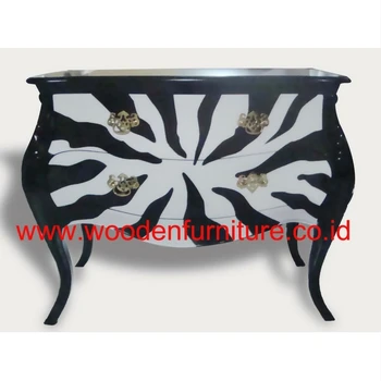 Commode Zebra Animal Print Bombay Chest French Style Chest Antique