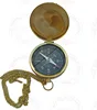 Flat Compass With Chain ~ Nautical Brass Pocket Compass With Lid