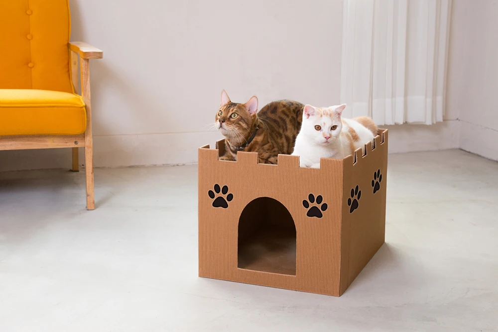 18kg folding cat castle toy paper cat house cardboard pet castle