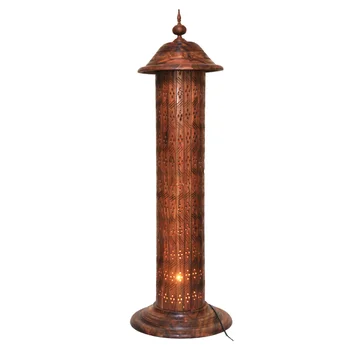 wood carved lamp