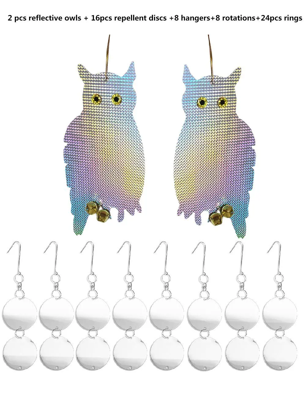Buy 2PCS Fake Reflective Owl Bird Scare Repellent Device Hanging