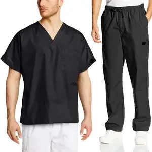 65%/35% polyester cotton Mens V-neck scrubs sets Medical uniform for doctor 65%/35% polyester cotton Mens V-neck scrubs sets Medical uniform for doctor