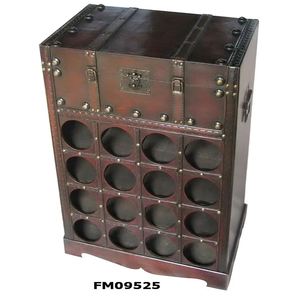 Vintage Wooden Wine Rack Cabinet For 16 Bottles Antique Vintage Wooden Wine Rack Cabinet For 16