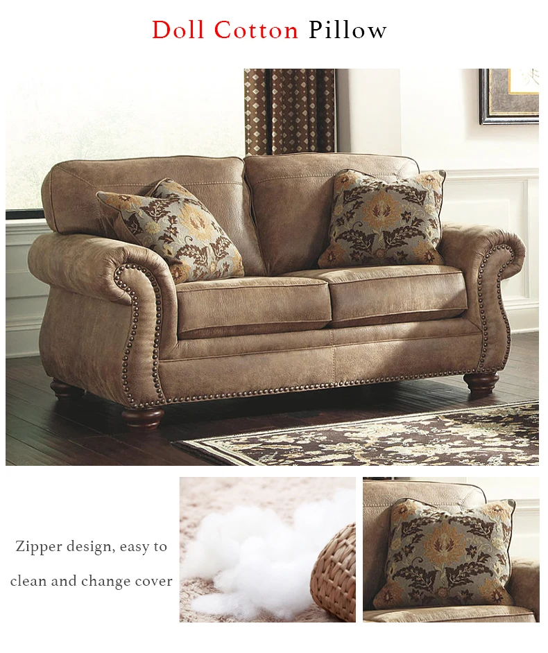 Germany Royal Classical 2 Seater Living Room Small Pu Leather