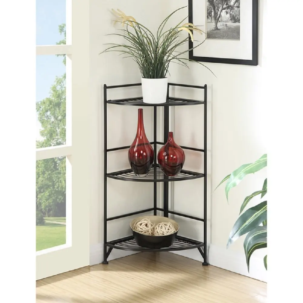 Buy Corner Unit Bookcase With 4 Tier Folding Shelf And Open Back