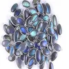 92.5 Silver Natural Labradorite Gemstone Chain Connectors Blue Flash Oval Shape Beads