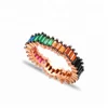 2018 New Fashion Colorful Baguette Band Ring Wholesale Handcrafted 925 Sterling Silver Ring