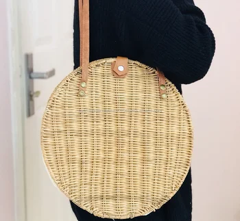 round rattan bag