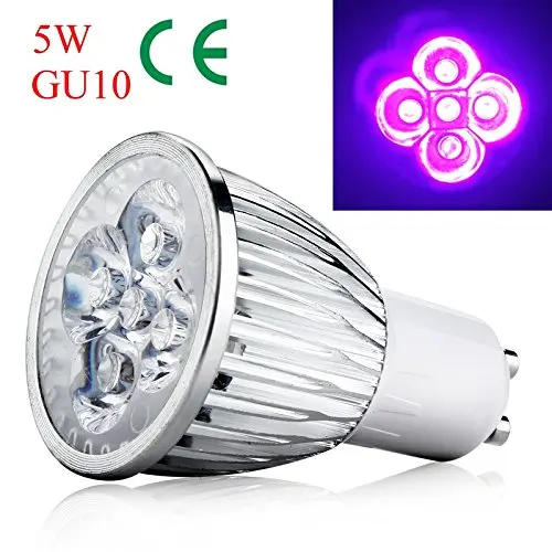 Zlimio 1-10 Pack LED UV Spotlight Bulb Ultraviolet Light Lamp, 4W/5W E27/GU10/MR16 Available for Landscape, Recessed, Track lighting