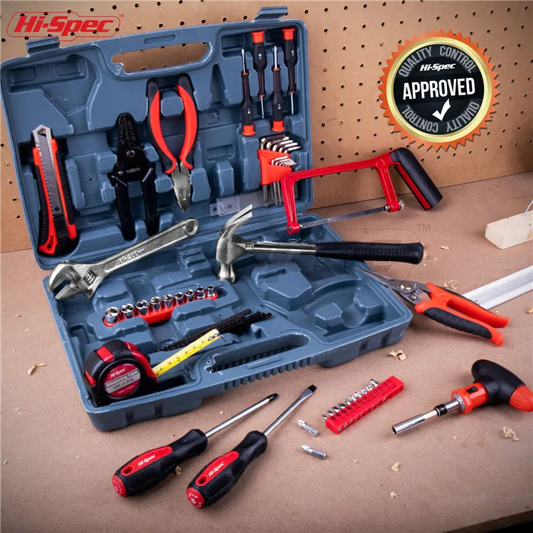 Hispec 53 Piece Garage Household Tool Set Car Tool Kit Including Hammer