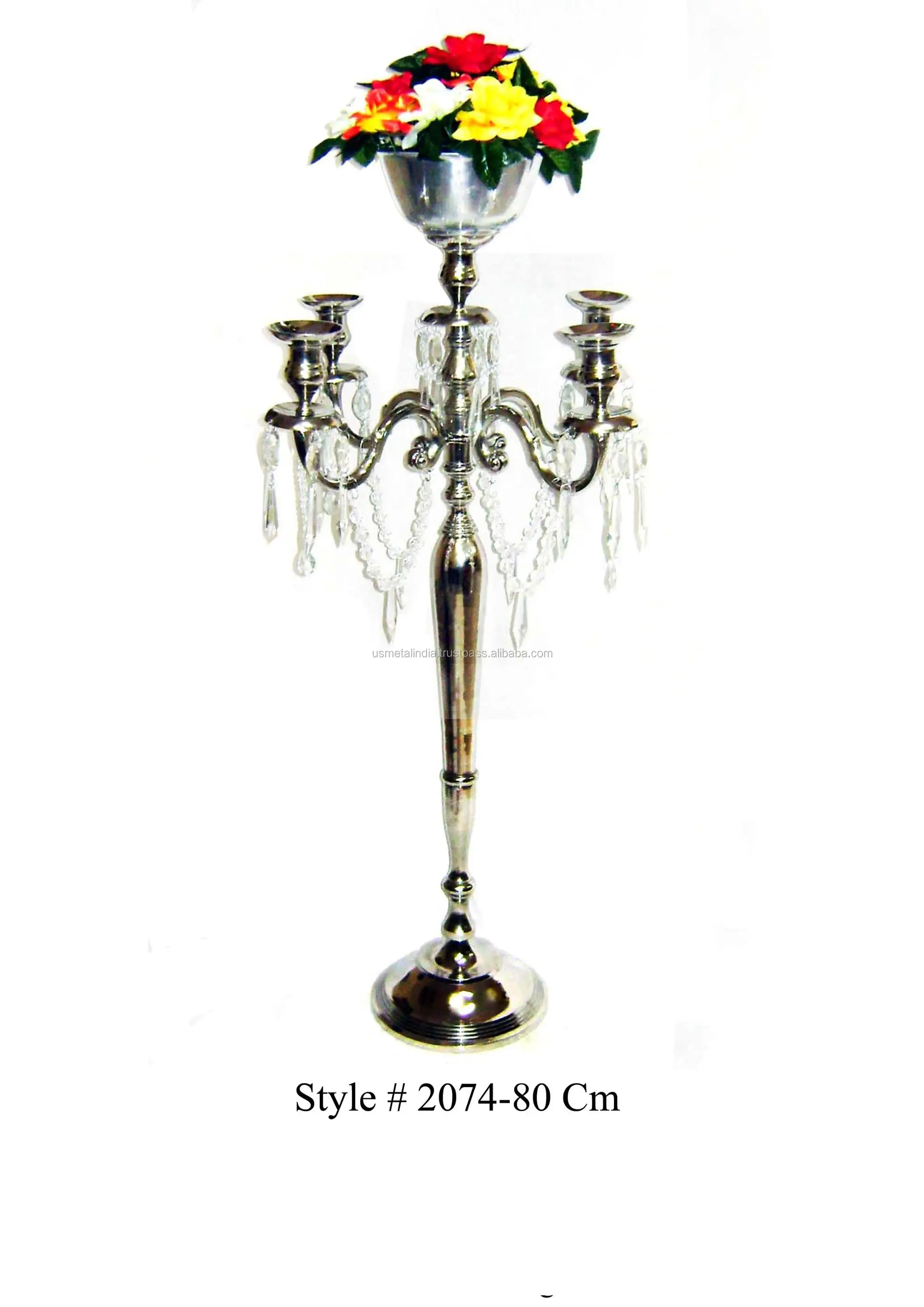 Wrought Iron Candelabra 5 Candle With Detachable Votive Attachment