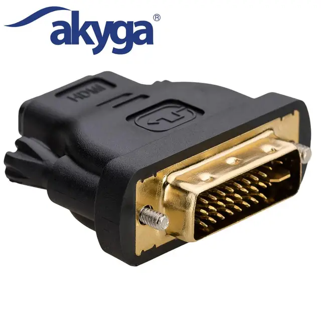 Cable Adaptador AKYGA AK-AD-50 Conector VGA Hembra a Conector DVI Macho de 24+1 Pines, 15 cm