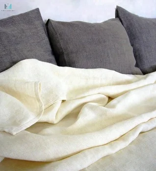 Stone Washed Softened Cotton Blanket Bedspread Large Linen Bed