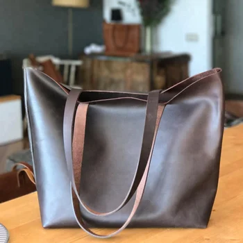 large brown leather handbag
