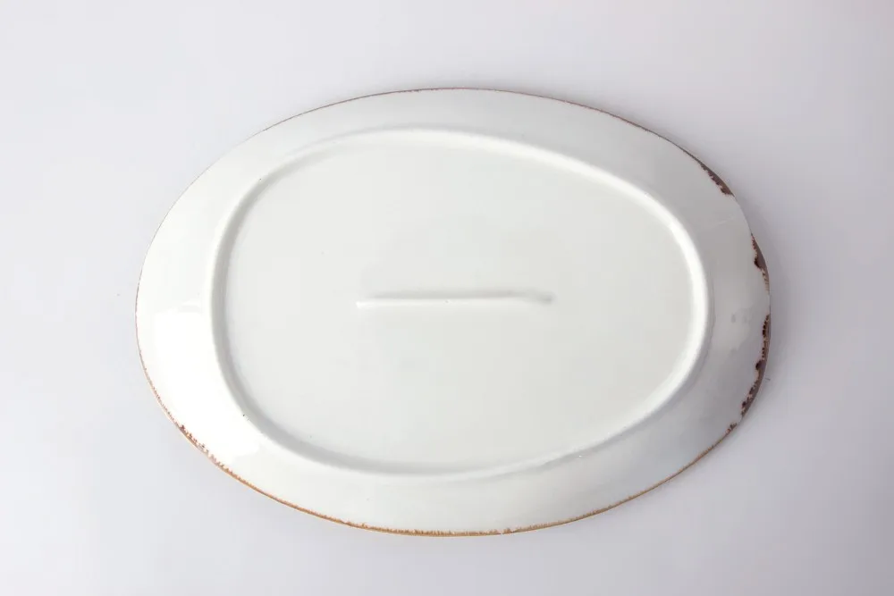 product-Two Eight-different size hotel restaurant color oblong oval plate with unique design-img