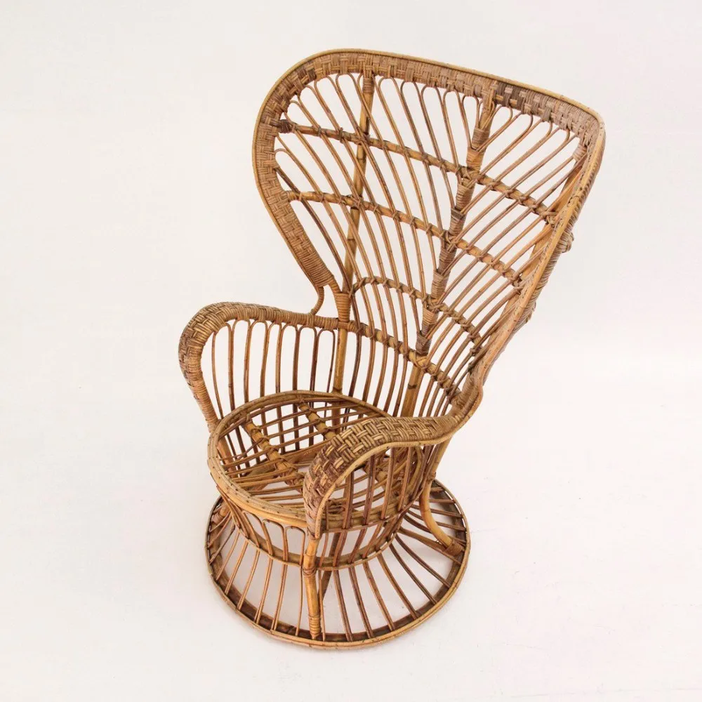 Vintage Rattan Kids Chair natural Rattan Kids Furniture Hot Selling