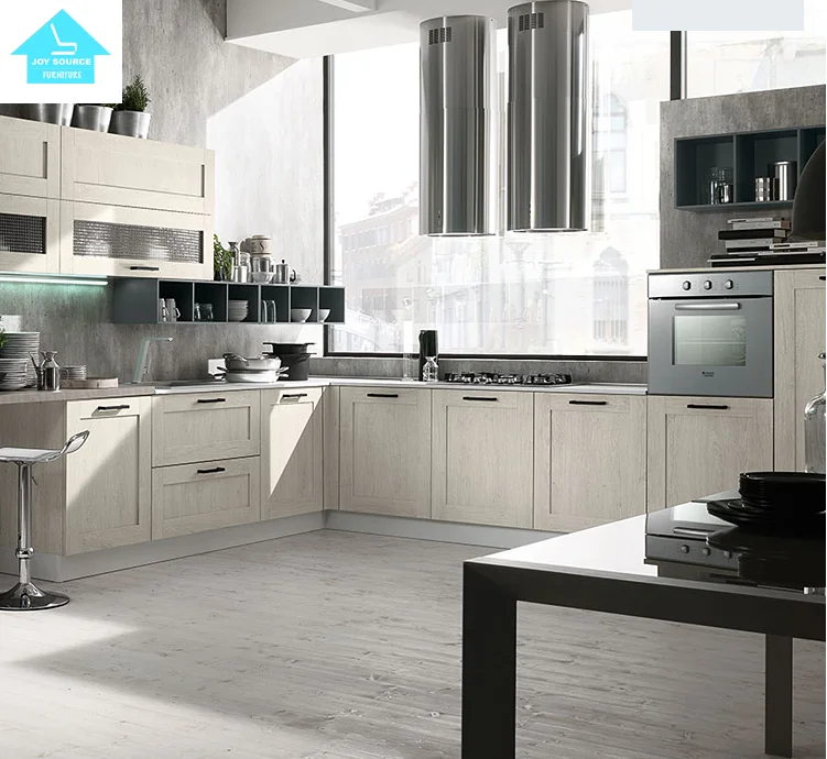Kitchen Furniture Pvc Waterproof Modern Kitchen Flat Edge