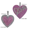 Precious Ruby Gemstone Initial LOVE Hear Shaped 925 Sterling Silver Designer Pendant Fashion Jewelry Wholesale