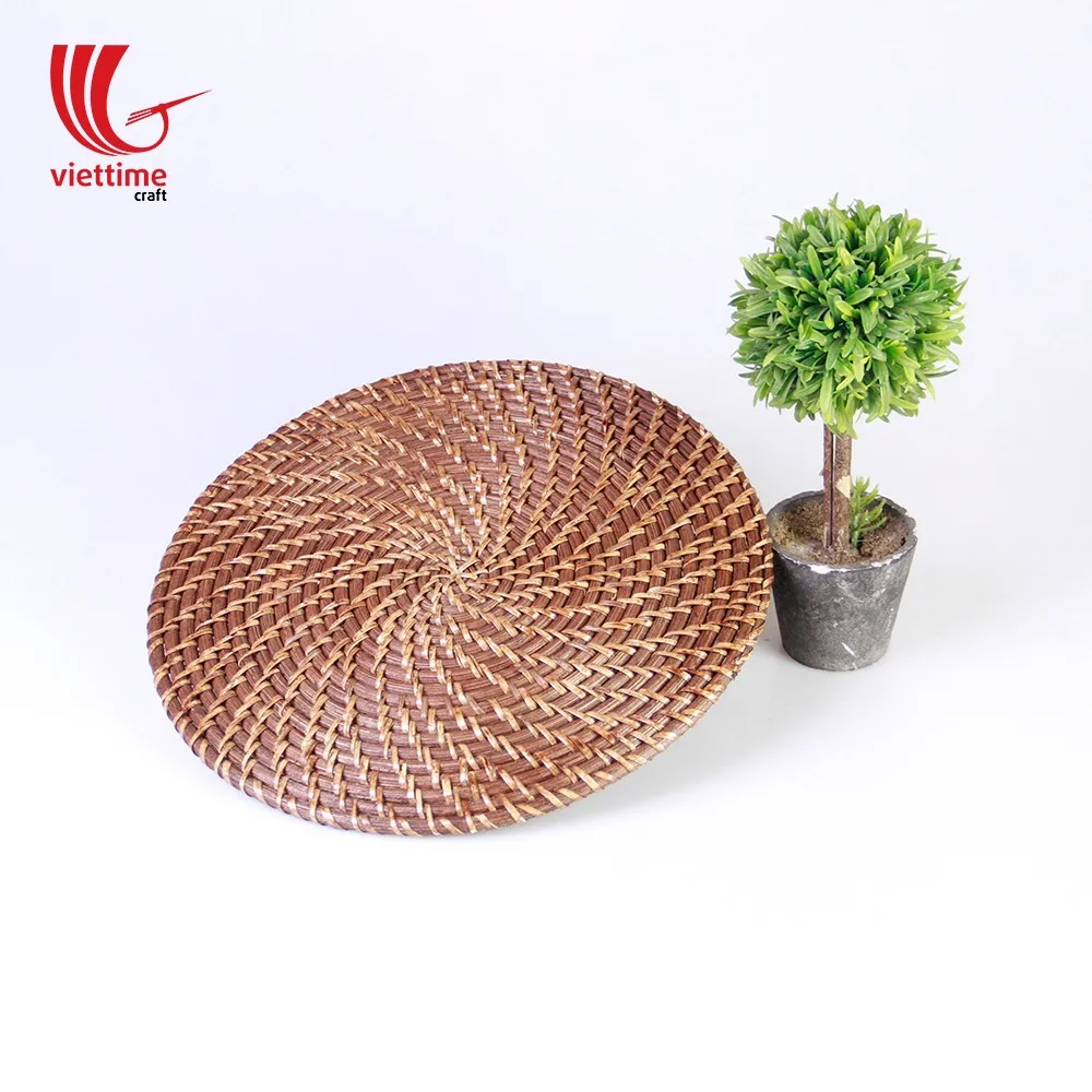 Dark Brown Wicker Charger Made From Natural Rattan Wholesale/woven