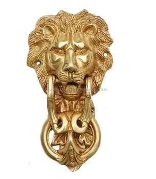 Polished Brass Lion Head Door Knocker