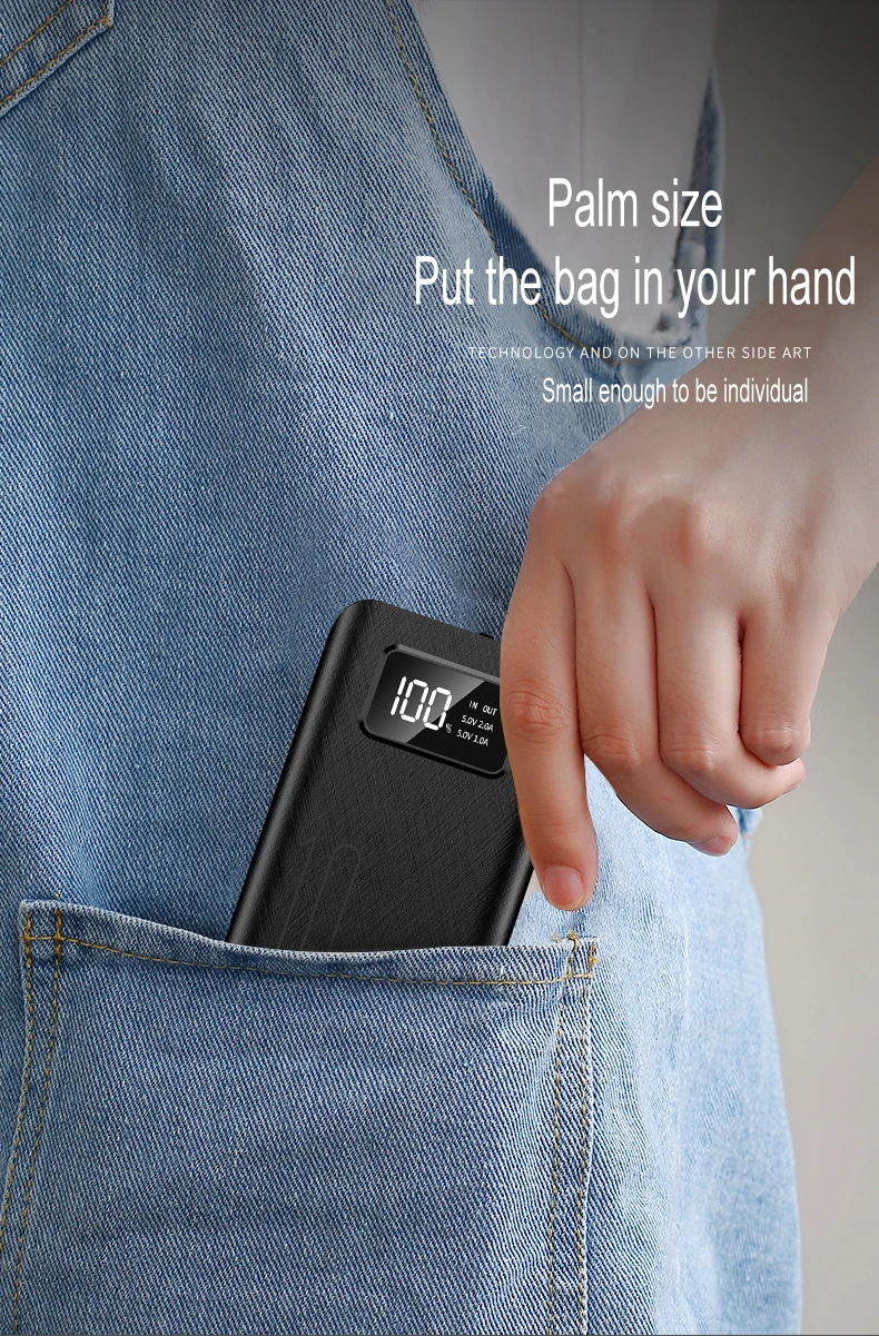 2020 hot LOGO KD-261 Mini 10000mAh 3 Inputs & 2 Outputs Mobile Charger High Quality Free LOGO Customized Power Bank - ANKUX.COM