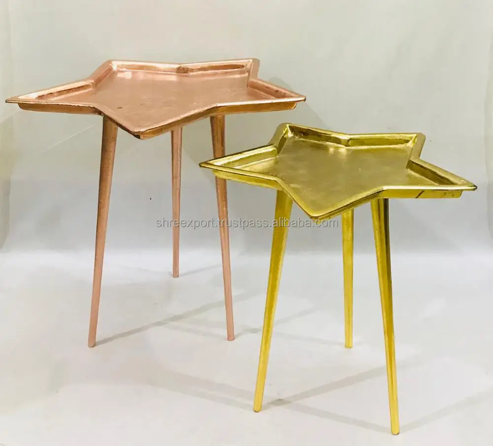 Aluminum Coffee Table Side Table Star Shaped Top Copper Gold Set Of 2 Buy Aluminum Coffee Table Side Table Star Shaped Top Copper Gold Set Of 2 Gold Plated Coffee Set Cheap Coffee Table Set Product On