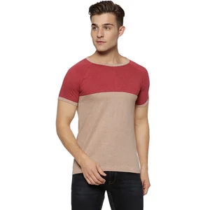 Fashion 100% cotton cheap custom splicing round neck men t-shirt Fashion 100% cotton cheap custom splicing round neck men t-shirt