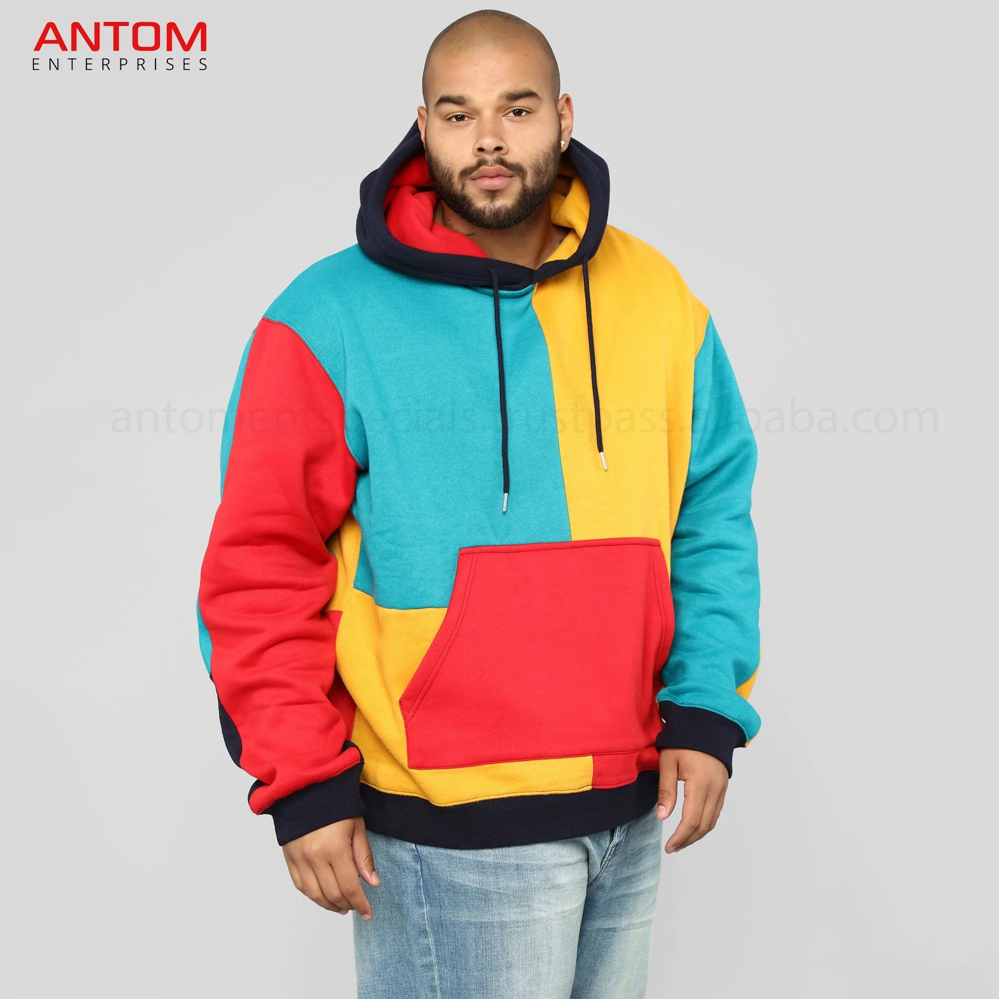 yellow red and blue hoodie