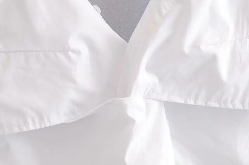 White V-neck cross neck hanging loose clothing vest top for women