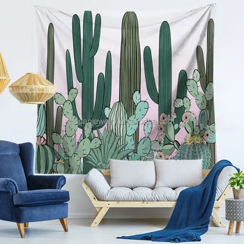 Polyester Fabrics Printing Tapestries Wall Hanging With Cactus Design For Bedroom Buy Islamic Tapestry Wall Tapestry Wall Hangers Floral Tapestry