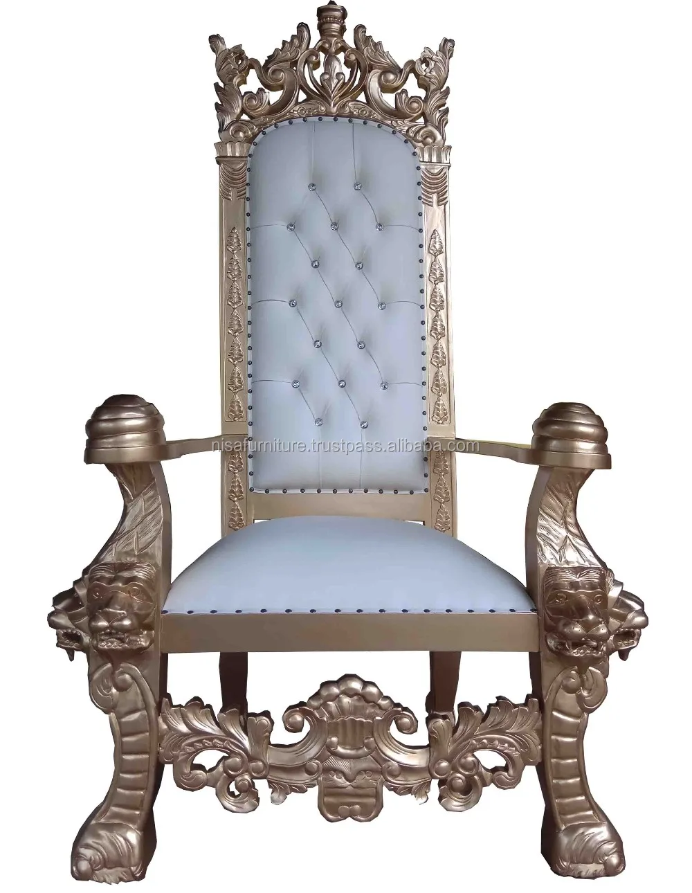 Carved Wood Mahogany King Lion Royal Throne Jepara Indonesia Living Room  Chairs - Buy Living Room Chairs,King Chair,King Throne Chair Product on  