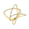 14 k yellow gold Jewelry Cuff Hollow Wedding Pave Diamond Ring Reliable