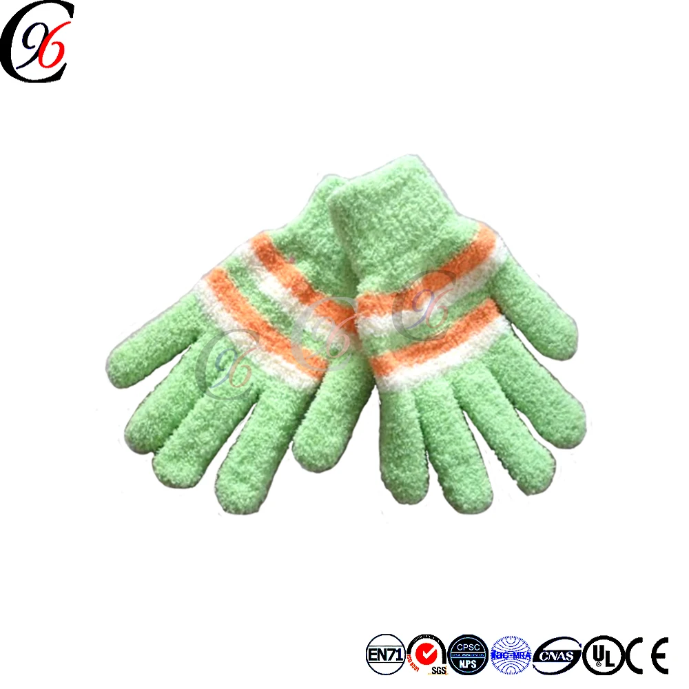 Chengxing top quality custom wholesale acrylic knitted crochet keep warm acrylic magic stretch cheap funny winter glove