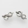 CZ Micro Pave Setting Infinity Shape Clasp Silver Plated