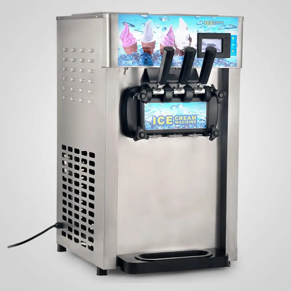 commercial frozen yogurt machine , soft ice cream machine with 3 flavor 110V