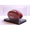 Square Acrylic Rugby Ball Display Box Mini Plexiglass Sports Ball Display Stand
