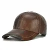 OEM Manufacturer Genuine Cow Leather Army Cap, Real Rider style Cadet, Military Hat