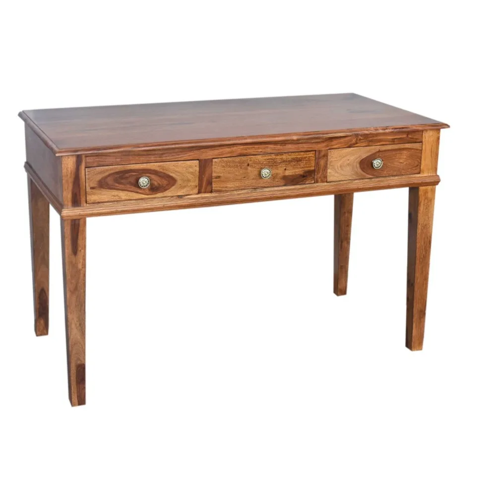 Contemporary Natural Solid Sheesham Wood Desk With Drawer Buy