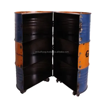 Oil Barrels Transformed Into Colorful Chic Cabinets