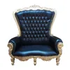 Gold Black Love Seat French Upholstery Synthetic Leather cheap king throne chair baroque sofa