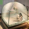 Zipper foldable for canopy mosquito net tent