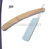 Straight Razors Wooden Handle Light Brown Color Red Lining Barber Razors/Shapers Manicure Beauty Salon Barber Straight Razors