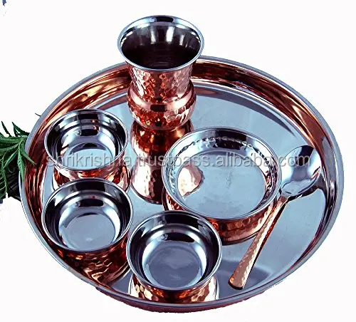 copper fine dinner set,Indian restaurant tableware