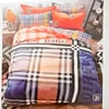 Style Maniac Heavy Glace Cotton Double Side Check Printed Comforter Bedsheet With 2 Pillow Covers