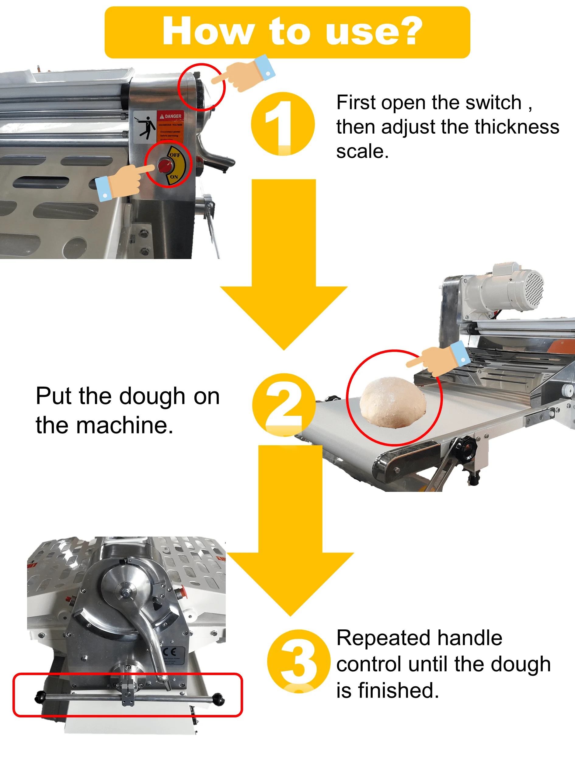 Table Top Dough Sheeter Reversible Dough Sheeter ST-520