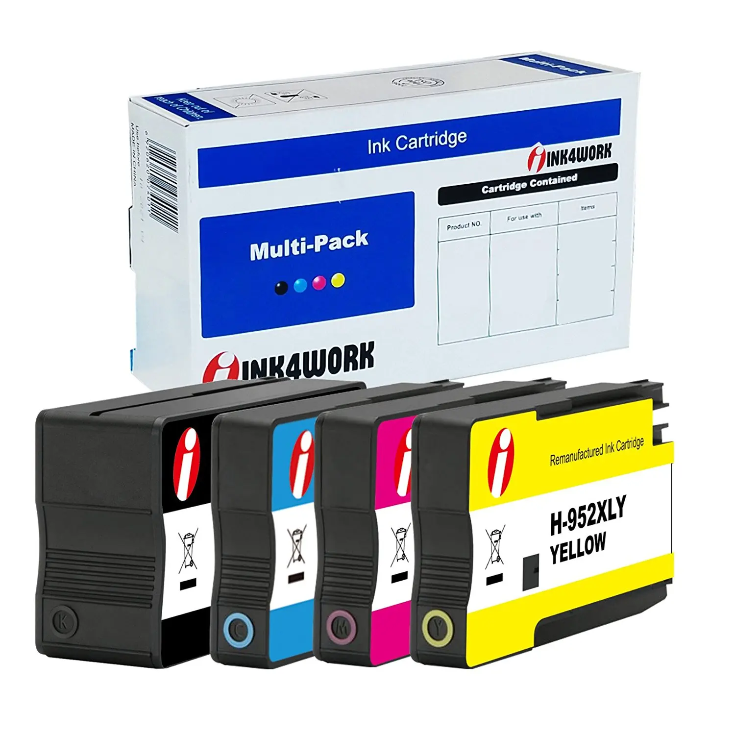 ESTON Remanufactured for 952XL 952 XL High Yield Ink Cartridges 2 Set Black Cyan Magenta Yellow for OfficeJet Pro 8710 8720 8740 7740 8210 8216 8700 8730 8715 8725 8702 Printers