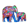 Multi color hand painted wooden elephant souvenirs figurines decor
